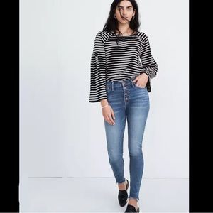 Madewell 10" High-Rise Skinny Jeans in Cordova Wash: Button-Front Edition